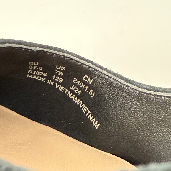 Stuart Weitzman Marymid Suede Pumps Block Heels Women 7 B Black Designer Classic - Picture 9 of 11